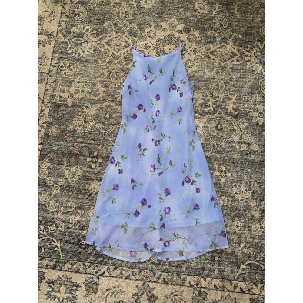 Breakin' Loose Purple Floral Vintage Y2K Mini Slip Dress